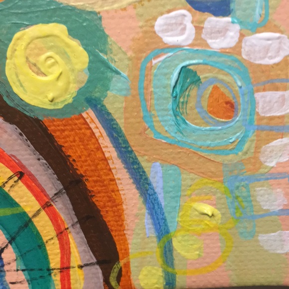 Playful mini 5x7 abstract in retro boho tones - Picture 4 of 4